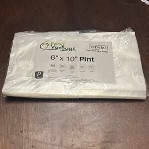 50 Clear Vacuum Seal Bags 6X10 PINT FoodVacBags for FoodSaver Sealer Machines